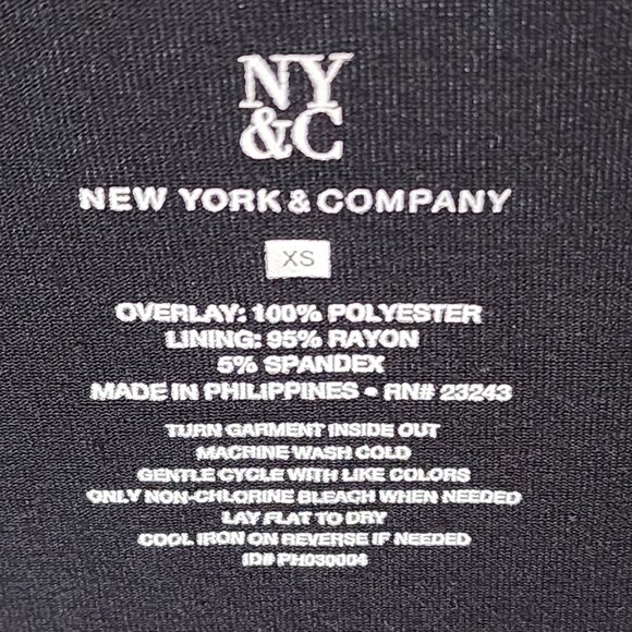 NY&C XS Black White Polka Dot Pleated Tank Top Stretch Back Sleeveless Work Blou - Picture 5 of 7